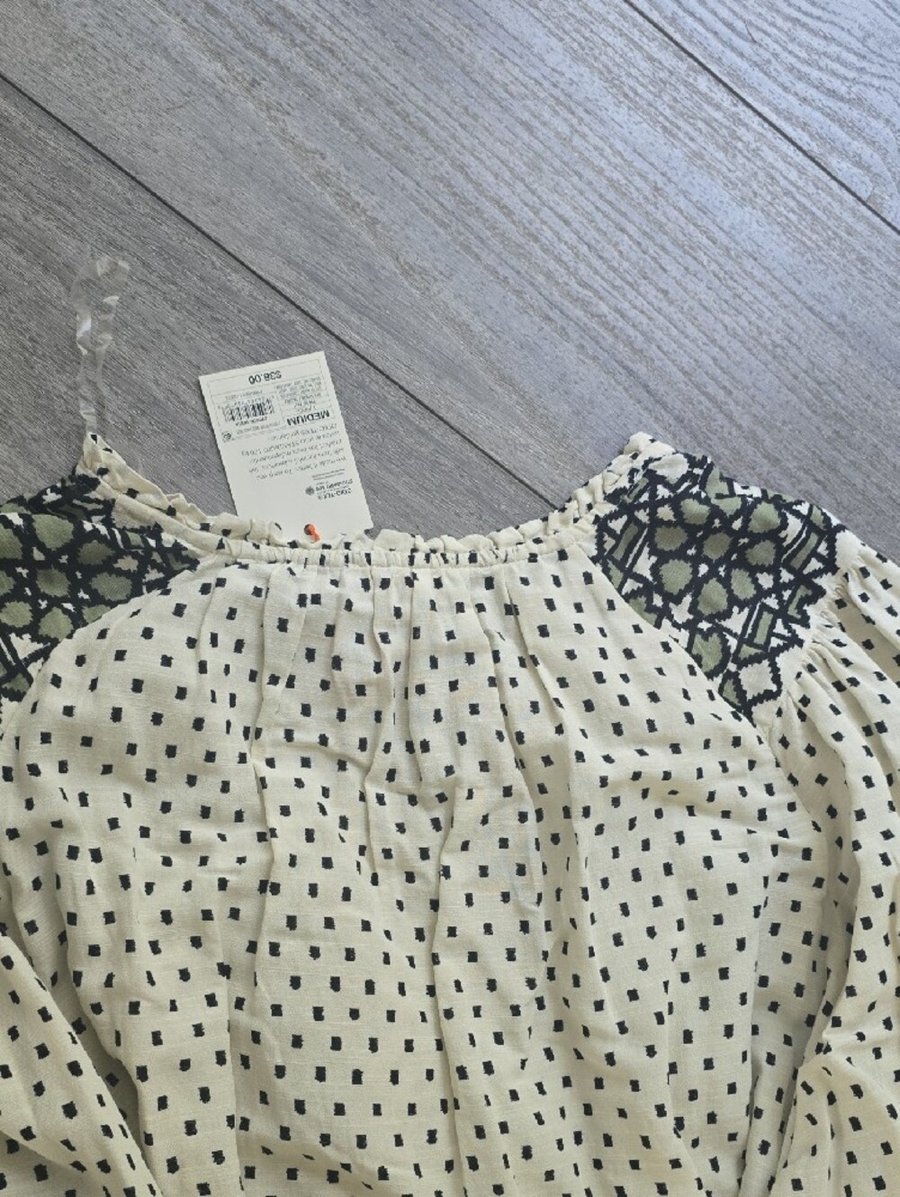 Knox Rose White Dress with Black Dot Print and Trim - Picture 11 of 12